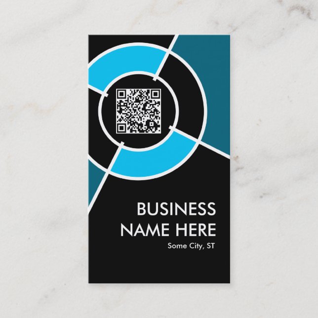 Carte De Visite code de l'aqua QR et cible de logo (Devant)
