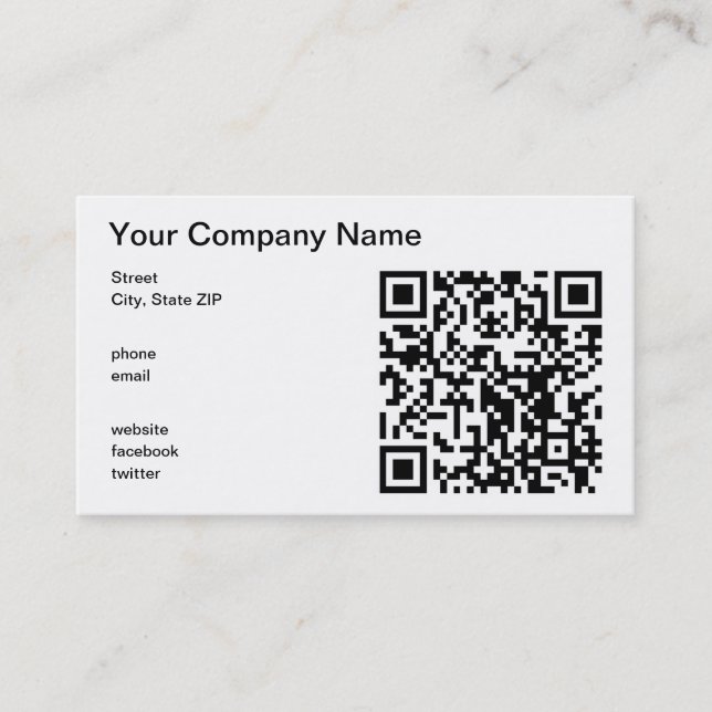 Carte De Visite Code de QR (Devant)