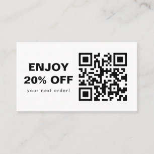 Carte De Visite Code d'escompte noir et blanc du code QR