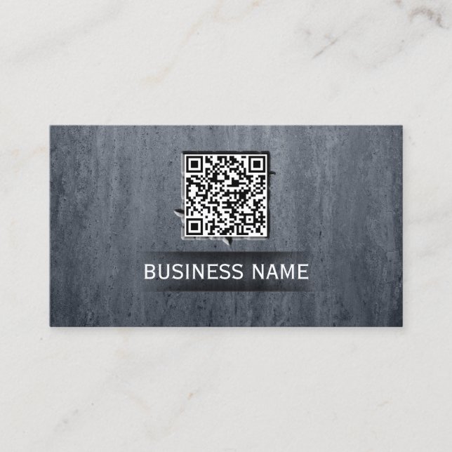 Carte De Visite Code en pierre moderne du cool QR d'arrière - plan (Devant)