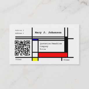 Carte De Visite Code fait sur commande de la conception QR de cool