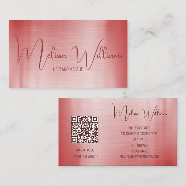 Carte De Visite Code QR (Devant / Derrière)