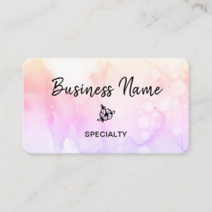 Carte De Visite *~* Code QR Abstrait Ombre Pastel Peach Girly Logo
