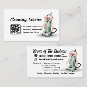 Carte De Visite Code QR Aspirateur Services de nettoyage de maison