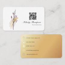 Code QR aux coups de pinceau or et or rose