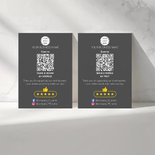 Carte De Visite Code QR avis des petites entreprises GOOGLE et YEL