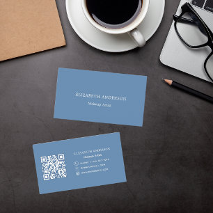 Carte De Visite Code qr bleu Dusty