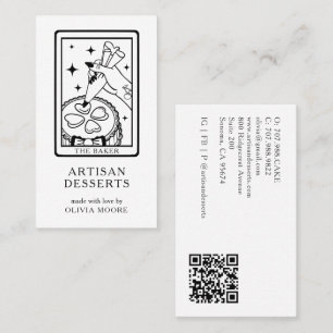 Carte De Visite Code QR Boulangerie Artisanale de Tarot Dessert Ro