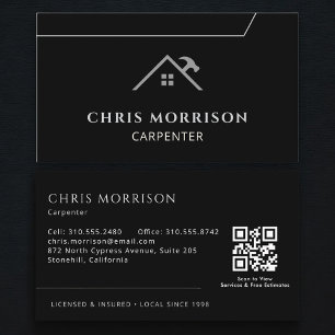 Carte De Visite Code QR Bricoleur Menuisier Charpenterie