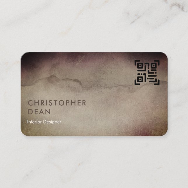 Carte De Visite Code QR Brown rustique professionnel (Devant)