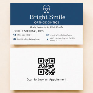 Carte De Visite Code QR Cabinet d'orthodontie moderne