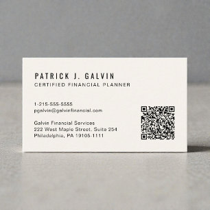 Carte De Visite Code QR CFP Certified Financial Planner