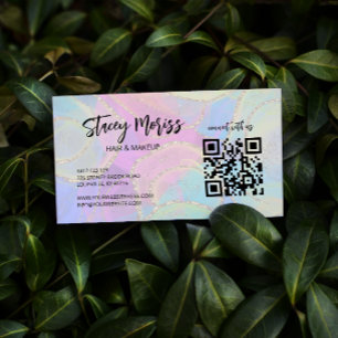 Carte De Visite Code QR chic moderne brillant or tendance coloré