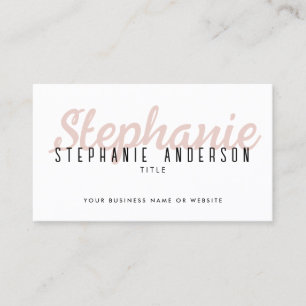 Carte De Visite Code QR Chic Professional Blush Pink