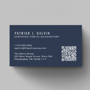 Carte De Visite Code QR comptable CPA Bleu