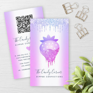 Carte De Visite Code QR Confection des Parties scintillant de frai