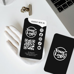 Carte De Visite Code QR Connexion avec nous 5 Réseaux Sociaux en n