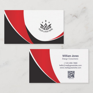 Carte De Visite Code QR Consultant d'Entreprise Moderne Rouge et N