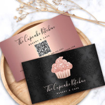 Code QR Cupcake Pailleté Or Rose Boulangerie sur F