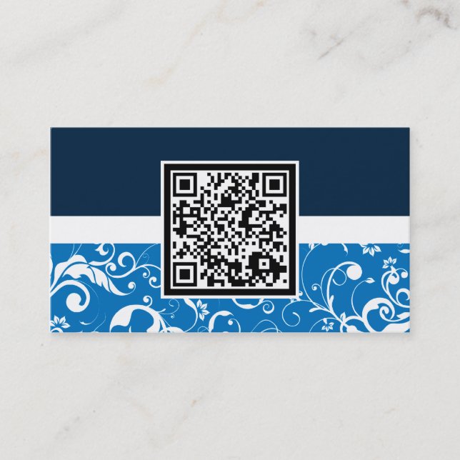 Carte De Visite code QR damassé professionnel (Devant)