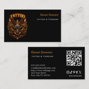 Carte De Visite Code QR d'artiste de tatouage