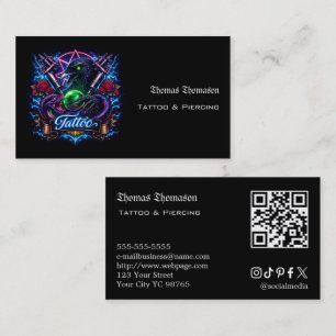 Carte De Visite Code QR d'artiste tatoueur
