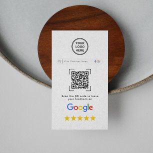Carte De Visite Code QR de avis Google moderne et élégant
