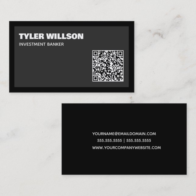 Carte De Visite Code QR de Banquier d'Investissement (Devant / Derrière)