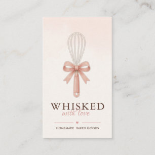 Carte De Visite Code QR de boulangerie à domicile rose pâle élégan
