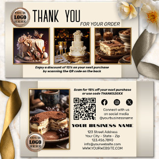 Carte De Visite Code QR de boulangerie Photo Merci pour votre comm