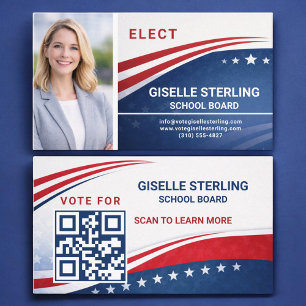 Carte De Visite Code QR de campagne électorale pour l'élection du 