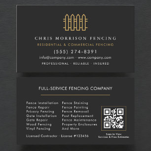 Carte De Visite Code QR de clôture professionnelle