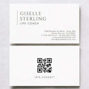 Carte De Visite Code QR de coach de vie moderne professionnel
