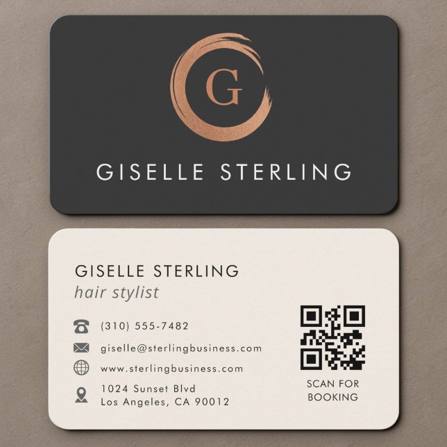 Carte De Visite Code QR de coiffeur (Créateur téléchargé)