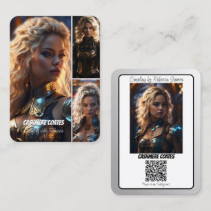 Carte De Visite Code QR de collage de photos Coscard Photos de cos