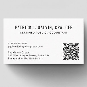 Carte De Visite Code QR de comptable CPA