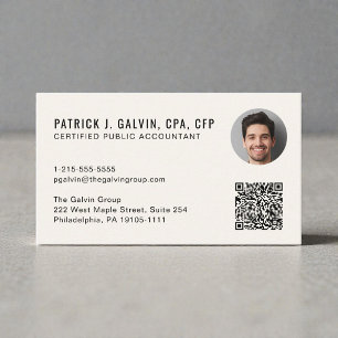 Carte De Visite Code QR de comptable CPA Photo