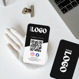 Carte De Visite Code QR de connexion avec nous Logo Réseaux Sociau