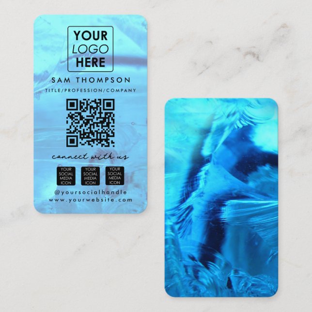 Carte De Visite Code QR de connexion avec nous sur les médias soci (Devant / Derrière)