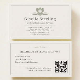 Carte De Visite Code QR de Conseiller en Assurance Médicale