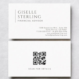 Carte De Visite Code QR de Conseiller Financier Moderne Profession
