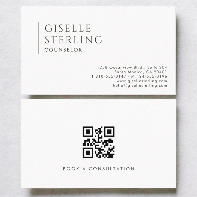 Carte De Visite Code QR de Conseiller Moderne Professionnel (Créateur téléchargé)