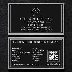 Carte De Visite Code QR de construction métallique industrielle