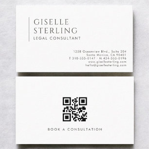 Carte De Visite Code QR de consultant juridique moderne profession