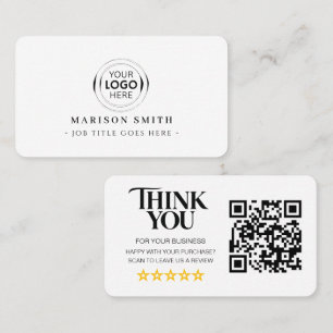 Carte De Visite Code QR de critiques d'entreprise