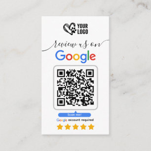 Carte De Visite Code QR de demande d'avis Google pour le toilettag