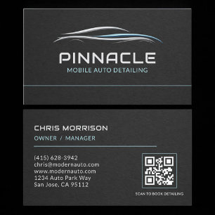 Carte De Visite Code QR de detailing automobile mobile professionn