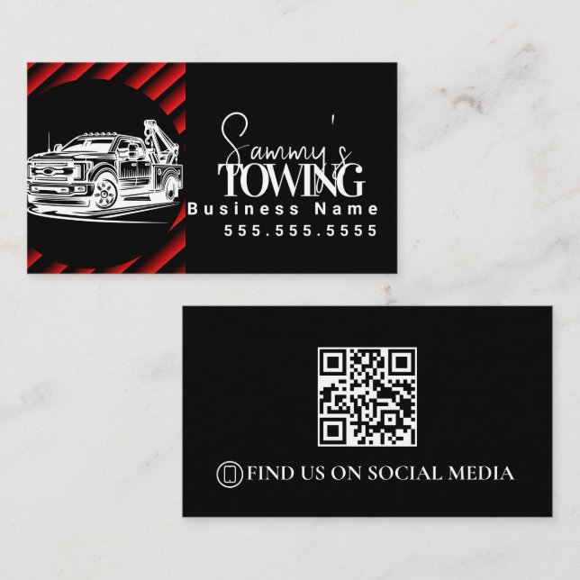 Carte De Visite Code QR de detailing de véhicule  (Devant / Derrière)