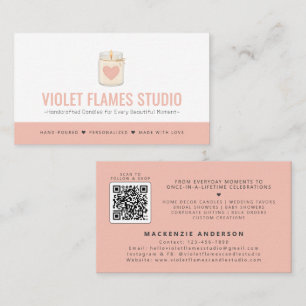 Carte De Visite Code QR de fabricant de bougies artisanales élégan