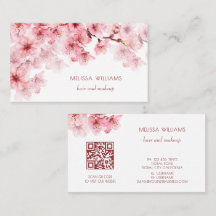 Code QR de fleurs de cerisier à l'aquarelle